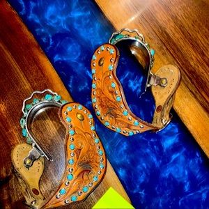 Custom Turquoise bumper spurs